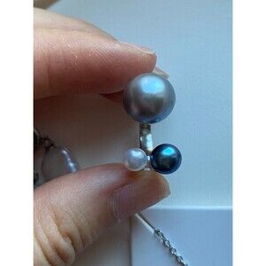 Muti color pearl ring sterling silver